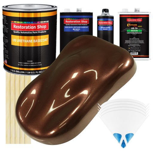 Whole Earth Brown Firemist - Urethane Basecoat with Clearcoat Auto Paint (Complete Medium Gallon Paint Kit) Professional Automotive Car Truck Coating