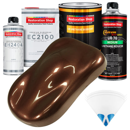 Whole Earth Brown Firemist Urethane Basecoat with European Clearcoat Auto Paint - Complete Quart Paint Color Kit - Automotive Refinish Coating