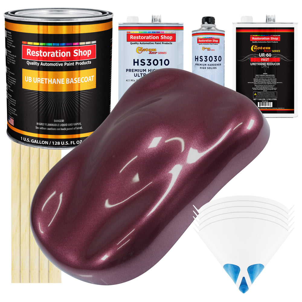 Milano Maroon Firemist - Urethane Basecoat with Premium Clearcoat Auto Paint - Complete Fast Gallon Paint Kit - Professional Gloss Automotive Coating