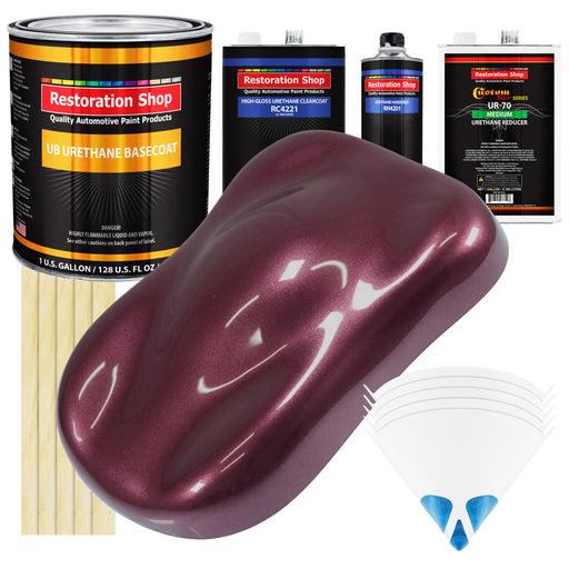 Milano Maroon Firemist - Urethane Basecoat with Clearcoat Auto Paint - Complete Medium Gallon Paint Kit - Professional Automotive Car Truck Coating