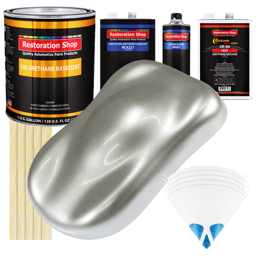 Brilliant Silver Firemist - Urethane Basecoat with Clearcoat Auto Paint - Complete Fast Gallon Paint Kit - Professional Automotive Car Truck Coating