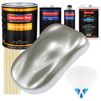 Brilliant Silver Firemist - Urethane Basecoat with Clearcoat Auto Paint - Complete Slow Gallon Paint Kit - Professional Automotive Car Truck Coating