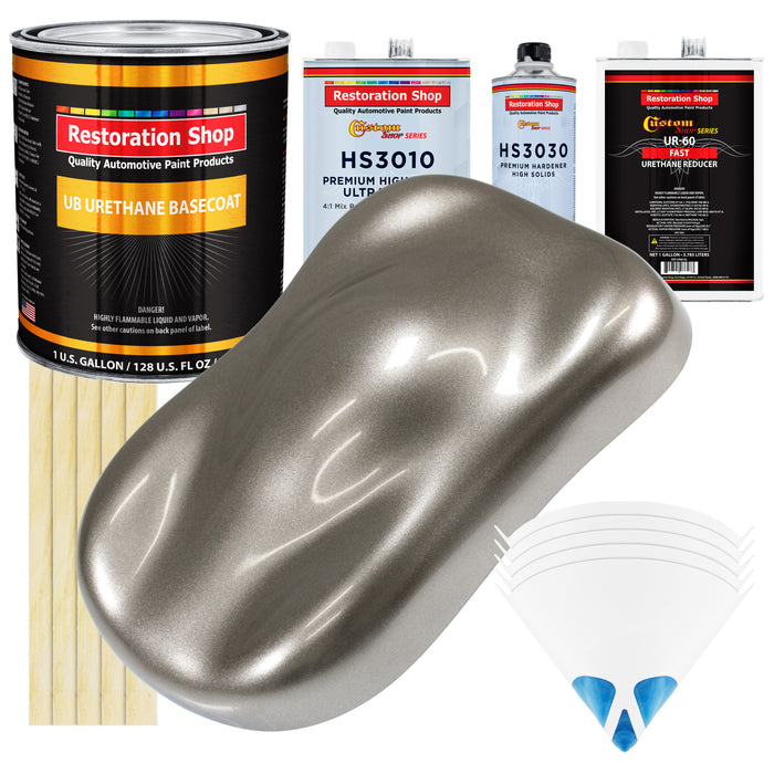 Firemist Pewter Silver - Urethane Basecoat with Premium Clearcoat Auto Paint - Complete Fast Gallon Paint Kit - Professional Gloss Automotive Coating