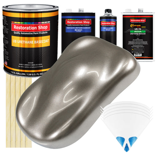 Firemist Pewter Silver - Urethane Basecoat with Clearcoat Auto Paint - Complete Medium Gallon Paint Kit - Professional Automotive Car Truck Coating
