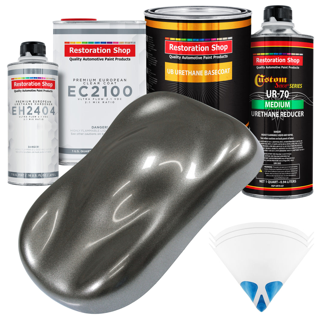 Charcoal Gray Firemist Urethane Basecoat with European Clearcoat Auto Paint - Complete Quart Paint Color Kit - Automotive Refinish Coating