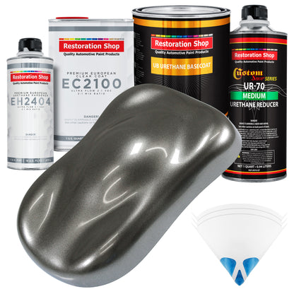 Charcoal Gray Firemist Urethane Basecoat with European Clearcoat Auto Paint - Complete Quart Paint Color Kit - Automotive Refinish Coating