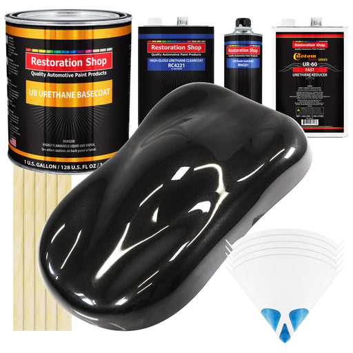 Black Diamond Firemist - Urethane Basecoat with Clearcoat Auto Paint (Complete Fast Gallon Paint Kit) Professional Gloss Automotive Car Truck Coating