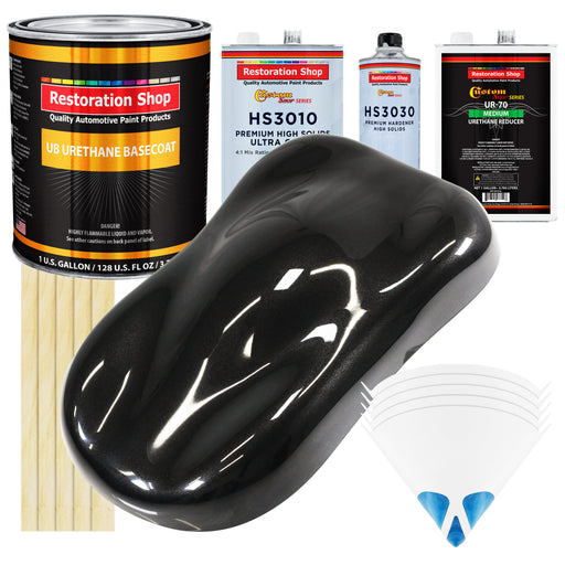 Black Diamond Firemist - Urethane Basecoat with Premium Clearcoat Auto Paint (Complete Medium Gallon Paint Kit) Professional Gloss Automotive Coating