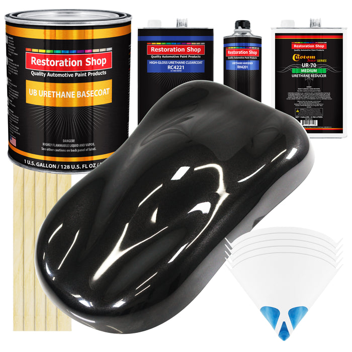 Black Diamond Firemist - Urethane Basecoat with Clearcoat Auto Paint - Complete Medium Gallon Paint Kit - Professional Automotive Car Truck Coating