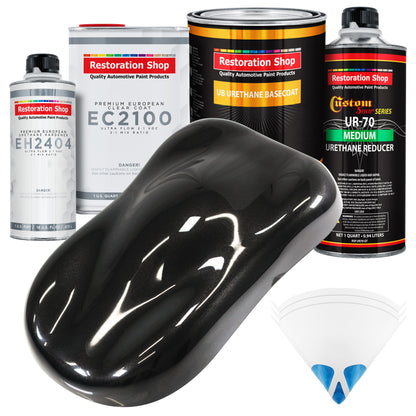 Black Diamond Firemist Urethane Basecoat with European Clearcoat Auto Paint - Complete Quart Paint Color Kit - Automotive Refinish Coating