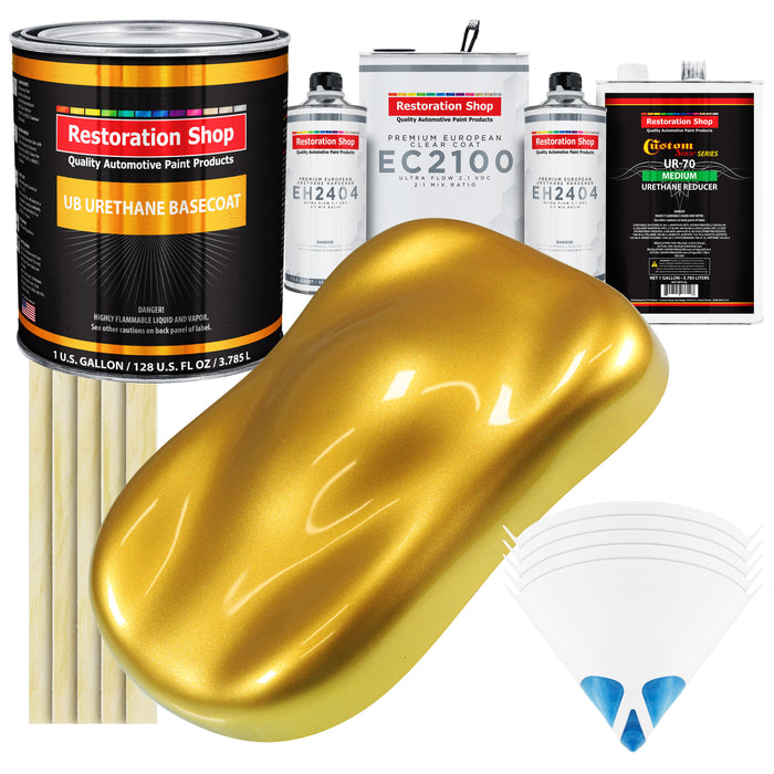 Saturn Gold Firemist Urethane Basecoat with European Clearcoat Auto Paint - Complete Gallon Paint Color Kit - Automotive Refinish Coating