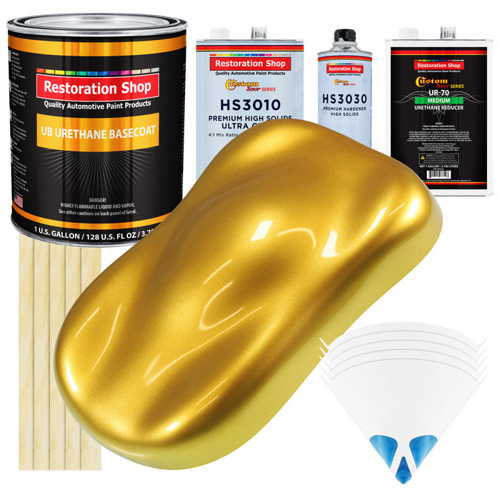 Saturn Gold Firemist - Urethane Basecoat with Premium Clearcoat Auto Paint - Complete Medium Gallon Paint Kit - Professional Gloss Automotive Coating