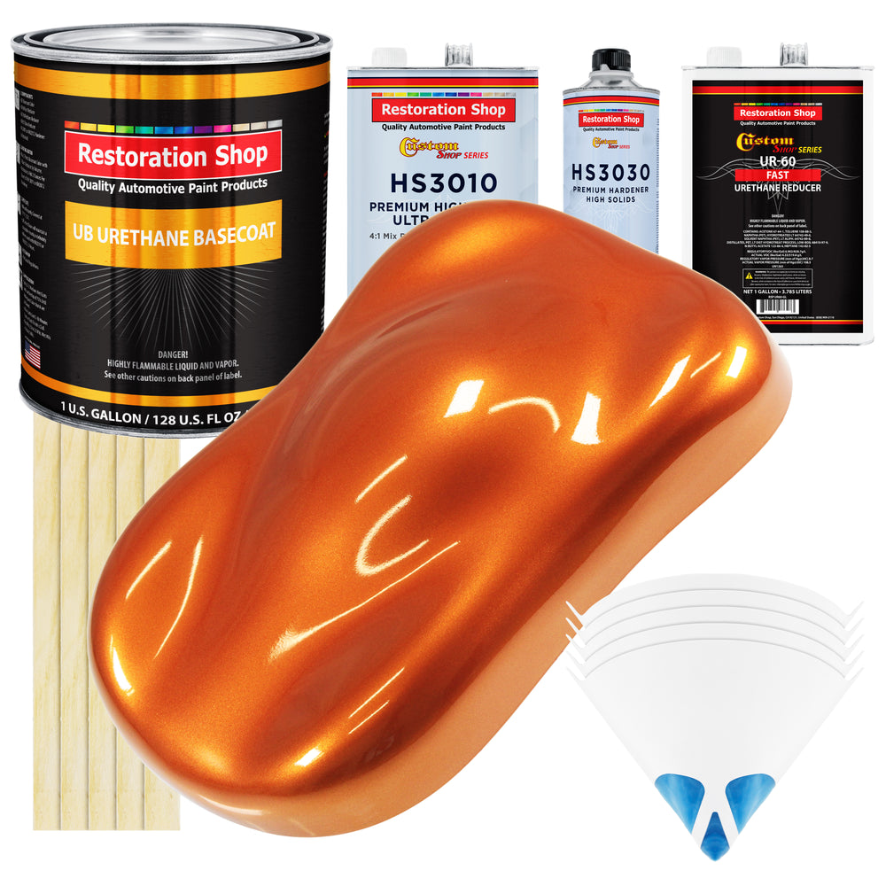 Firemist Orange - Urethane Basecoat with Premium Clearcoat Auto Paint - Complete Fast Gallon Paint Kit - Professional High Gloss Automotive Coating