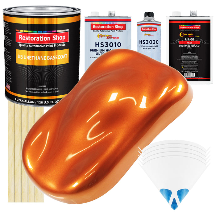 Firemist Orange - Urethane Basecoat with Premium Clearcoat Auto Paint - Complete Fast Gallon Paint Kit - Professional High Gloss Automotive Coating