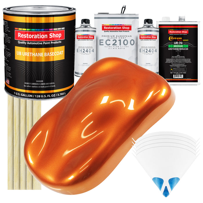 Firemist Orange Urethane Basecoat with European Clearcoat Auto Paint - Complete Gallon Paint Color Kit - Automotive Refinish Coating