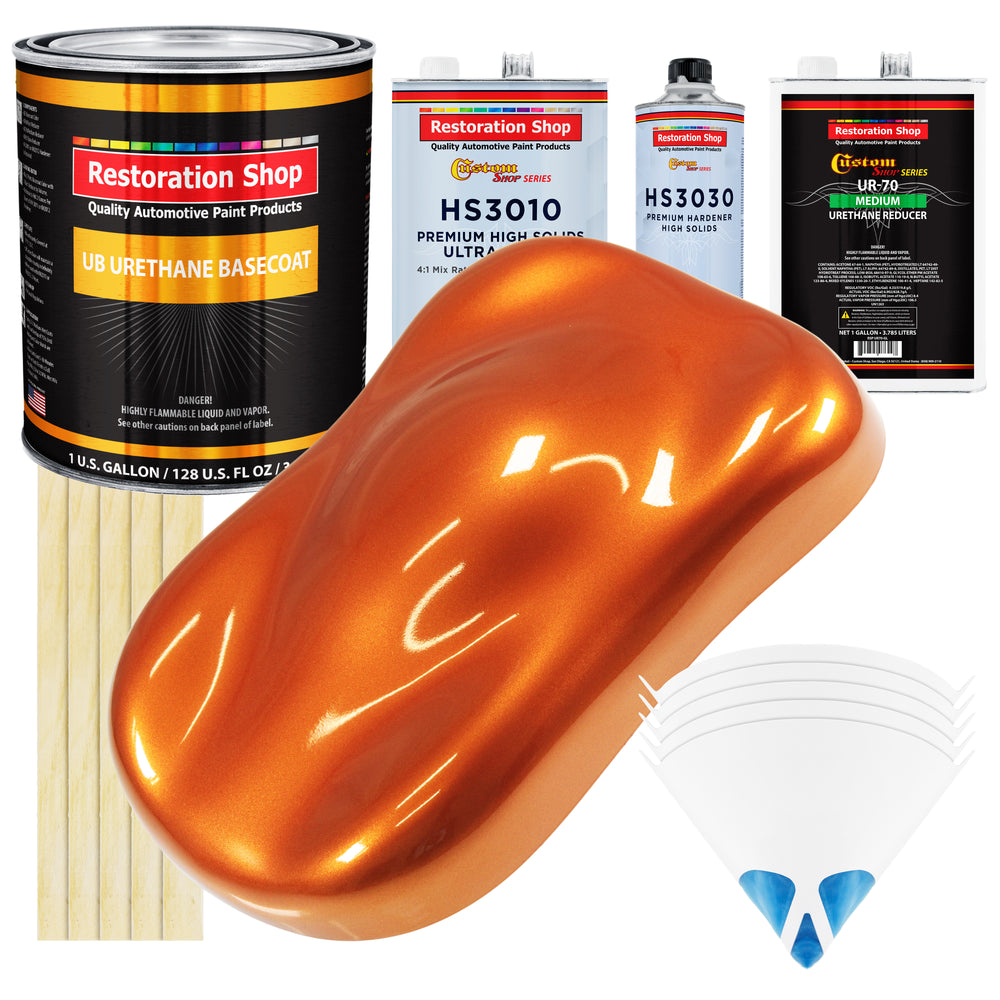 Firemist Orange - Urethane Basecoat with Premium Clearcoat Auto Paint - Complete Medium Gallon Paint Kit - Professional High Gloss Automotive Coating