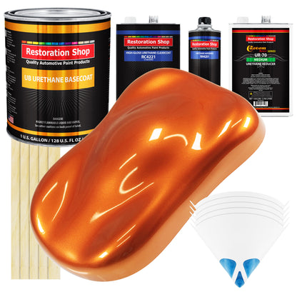 Firemist Orange - Urethane Basecoat with Clearcoat Auto Paint - Complete Medium Gallon Paint Kit - Professional Gloss Automotive Car Truck Coating