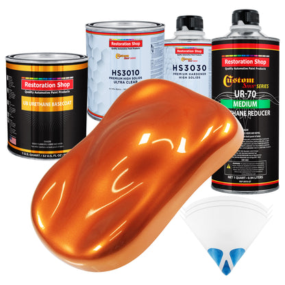 Firemist Orange - Urethane Basecoat with Premium Clearcoat Auto Paint - Complete Medium Quart Paint Kit - Professional High Gloss Automotive Coating