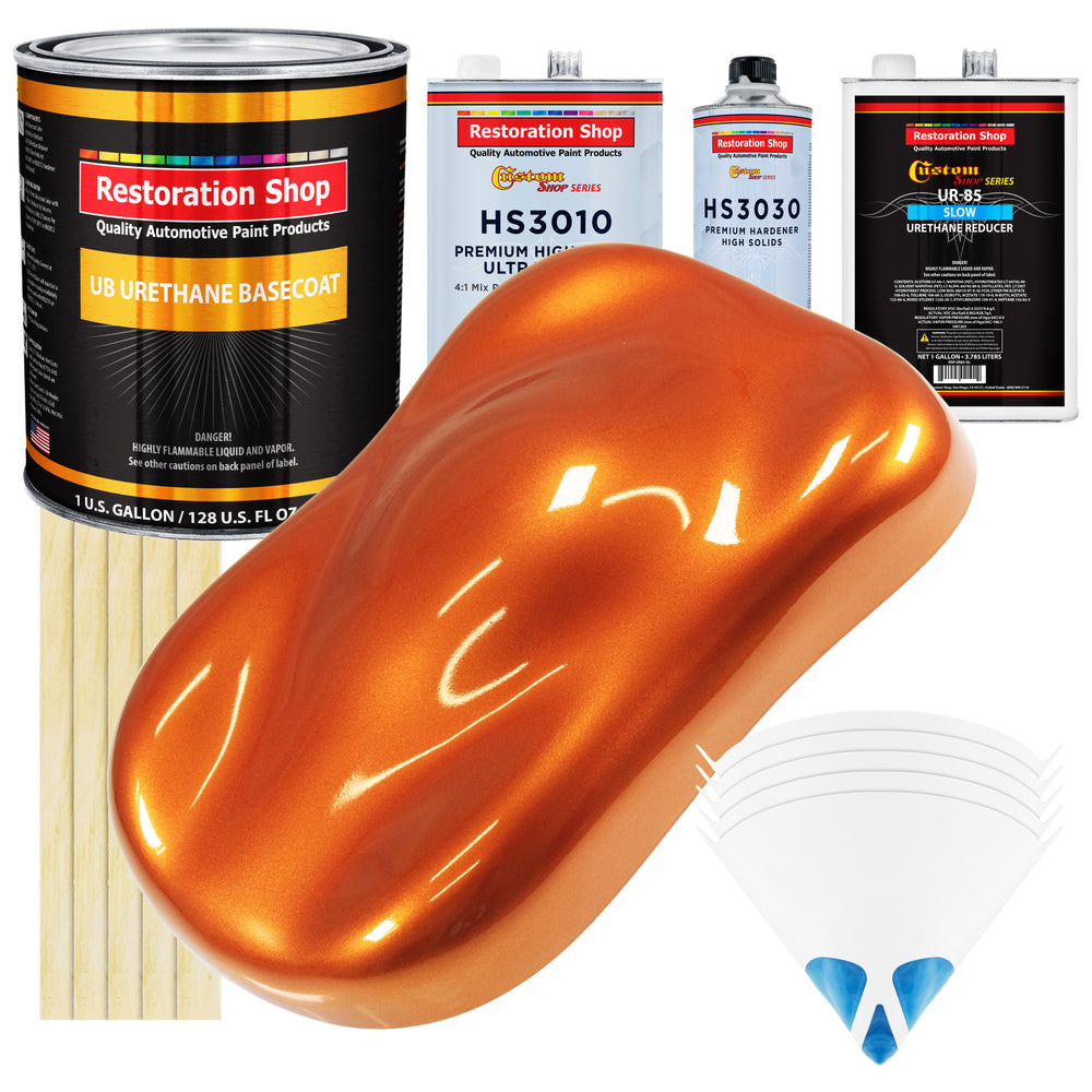 Firemist Orange - Urethane Basecoat with Premium Clearcoat Auto Paint - Complete Slow Gallon Paint Kit - Professional High Gloss Automotive Coating