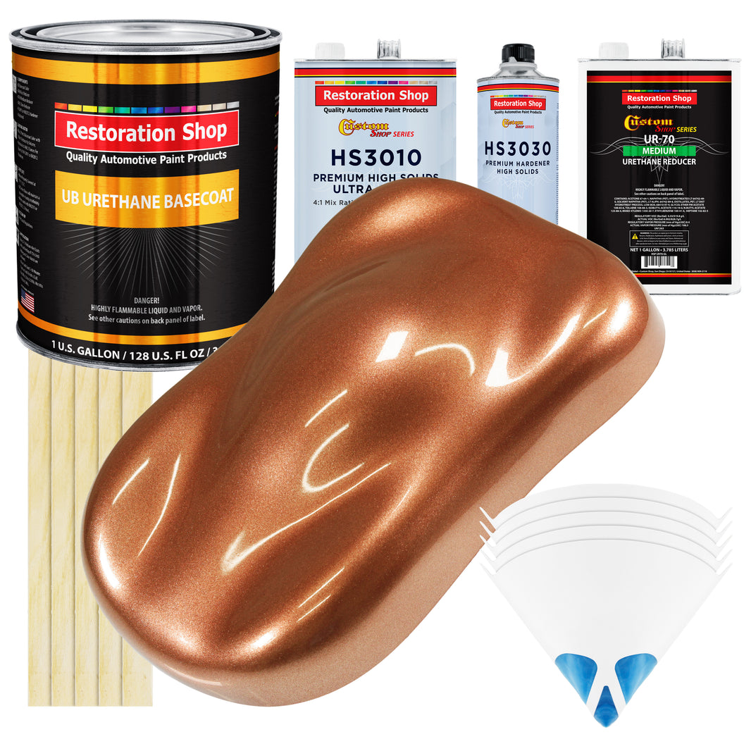 Bronze Firemist - Urethane Basecoat with Premium Clearcoat Auto Paint - Complete Medium Gallon Paint Kit - Professional High Gloss Automotive Coating