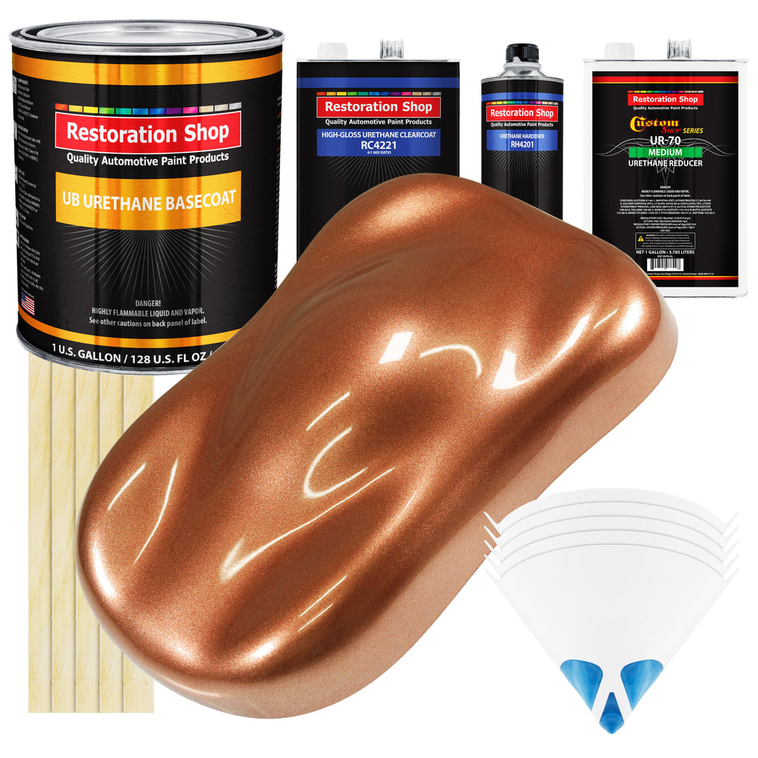Bronze Firemist - Urethane Basecoat with Clearcoat Auto Paint - Complete Medium Gallon Paint Kit - Professional Gloss Automotive Car Truck Coating