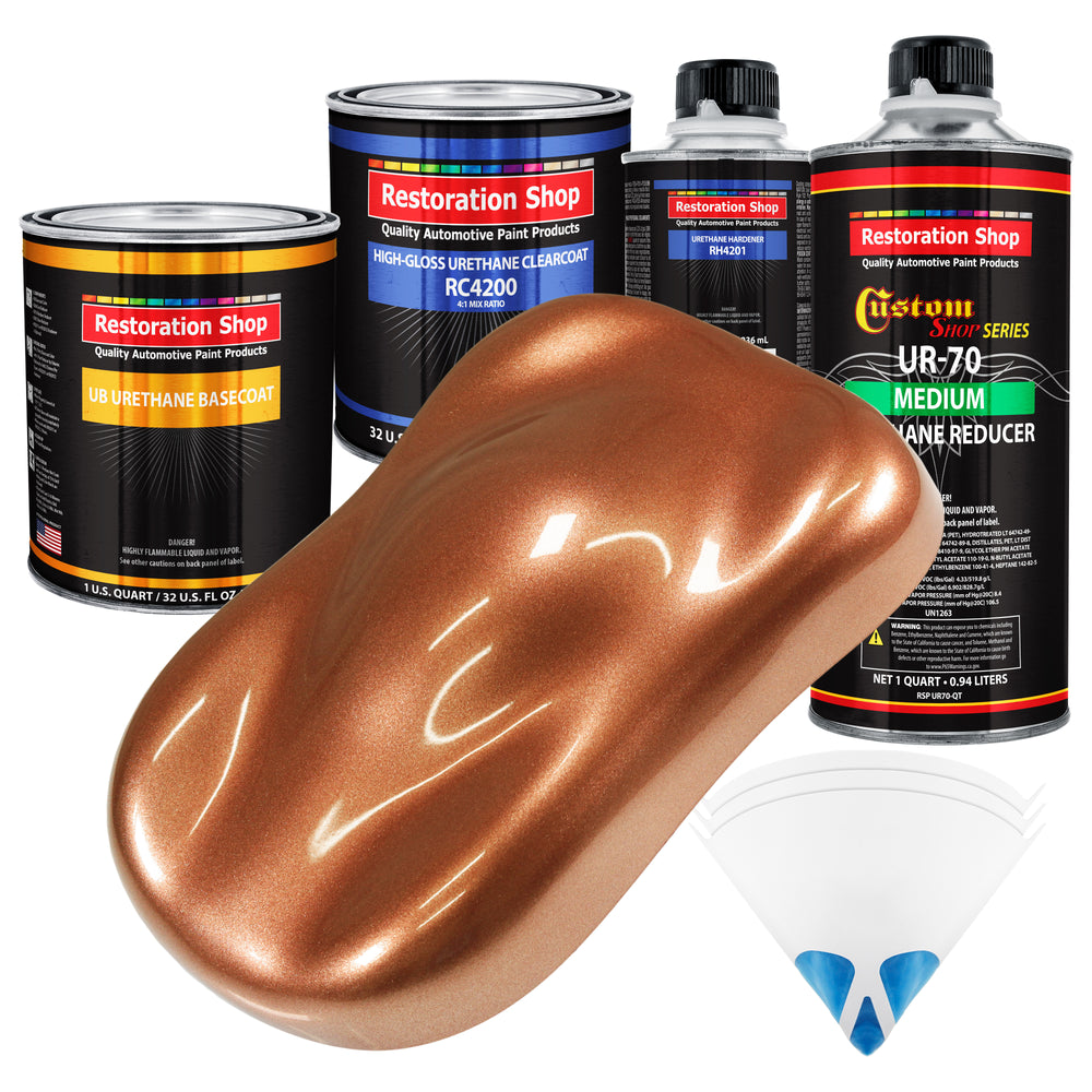 Bronze Firemist - Urethane Basecoat with Clearcoat Auto Paint (Complete Medium Quart Paint Kit) Professional High Gloss Automotive Car Truck Coating