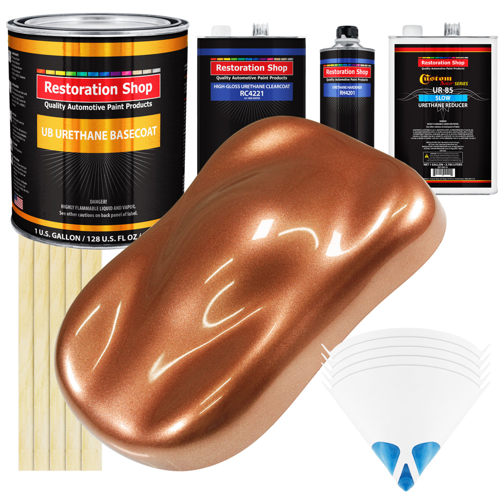 Bronze Firemist - Urethane Basecoat with Clearcoat Auto Paint (Complete Slow Gallon Paint Kit) Professional High Gloss Automotive Car Truck Coating