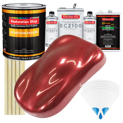 Firemist Red Urethane Basecoat with European Clearcoat Auto Paint - Complete Gallon Paint Color Kit - Automotive Refinish Coating