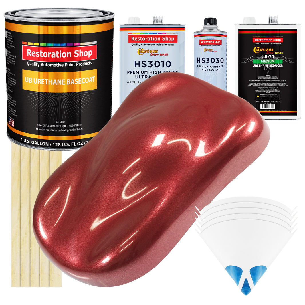 Firemist Red - Urethane Basecoat with Premium Clearcoat Auto Paint - Complete Medium Gallon Paint Kit - Professional High Gloss Automotive Coating