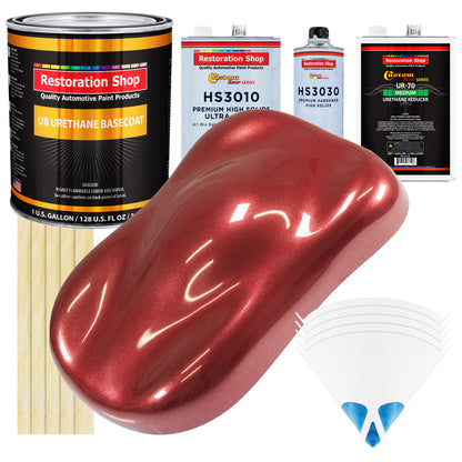 Firemist Red - Urethane Basecoat with Premium Clearcoat Auto Paint - Complete Medium Gallon Paint Kit - Professional High Gloss Automotive Coating