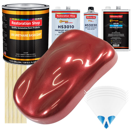 Firemist Red - Urethane Basecoat with Premium Clearcoat Auto Paint - Complete Slow Gallon Paint Kit - Professional High Gloss Automotive Coating