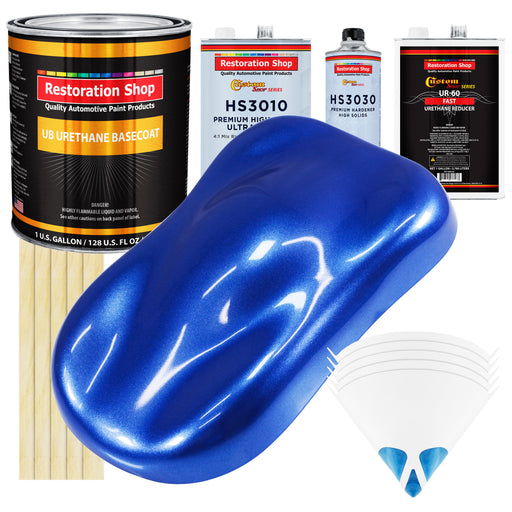 Cobalt Blue Firemist - Urethane Basecoat with Premium Clearcoat Auto Paint (Complete Fast Gallon Paint Kit) Professional High Gloss Automotive Coating