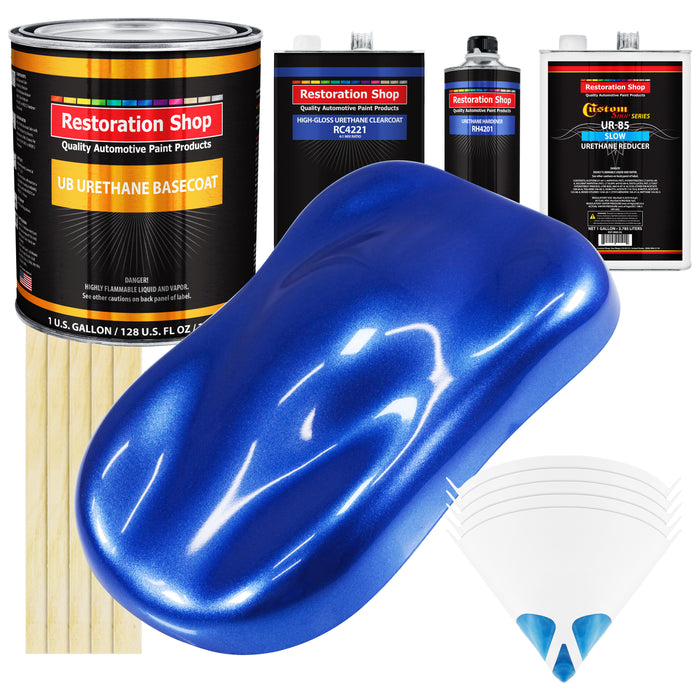 Cobalt Blue Firemist - Urethane Basecoat with Clearcoat Auto Paint - Complete Slow Gallon Paint Kit - Professional Gloss Automotive Car Truck Coating