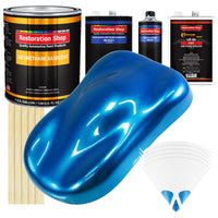 True Blue Firemist - Urethane Basecoat with Clearcoat Auto Paint - Complete Fast Gallon Paint Kit - Professional Gloss Automotive Car Truck Coating