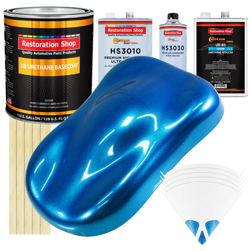 True Blue Firemist - Urethane Basecoat with Premium Clearcoat Auto Paint - Complete Slow Gallon Paint Kit - Professional High Gloss Automotive Coating