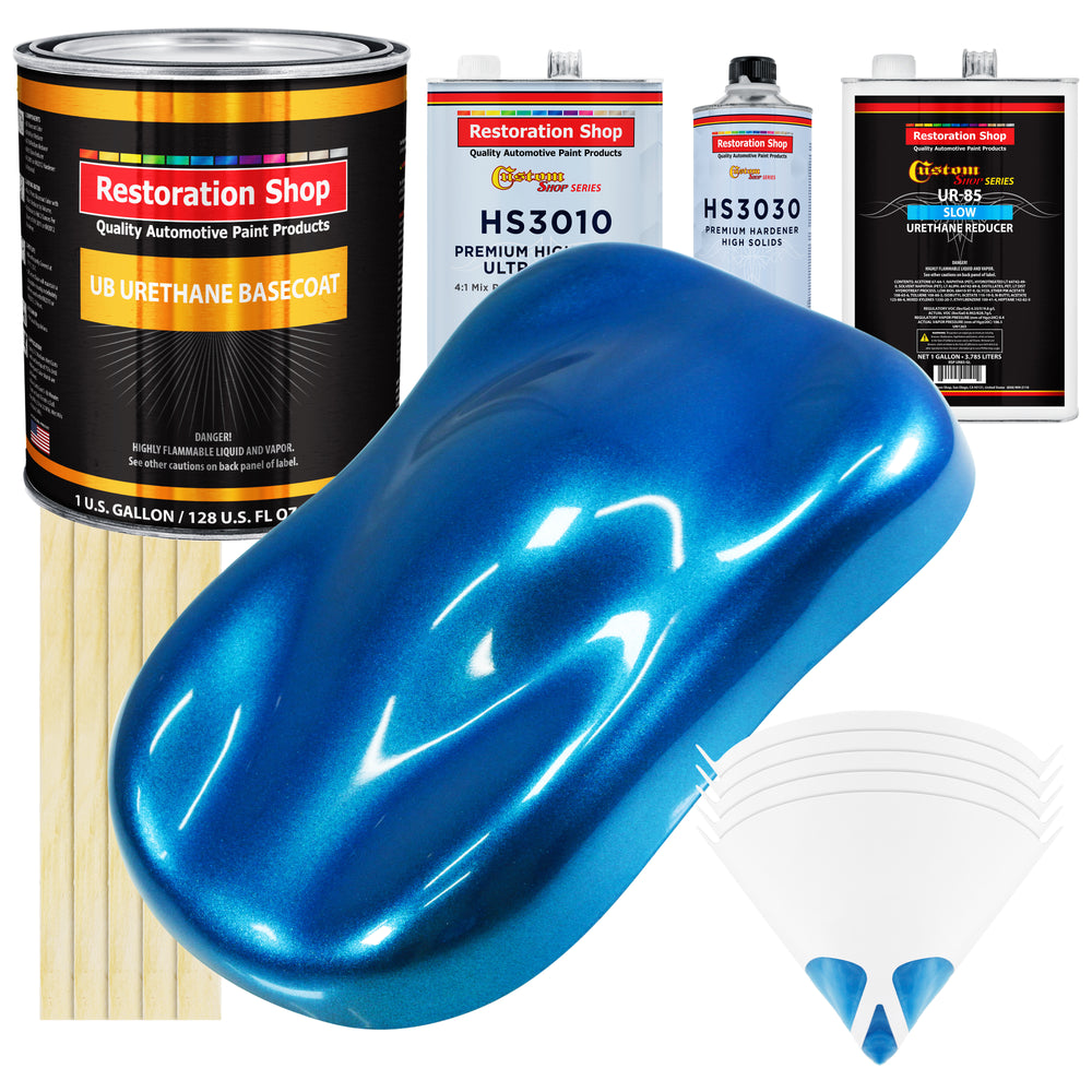 True Blue Firemist - Urethane Basecoat with Premium Clearcoat Auto Paint - Complete Slow Gallon Paint Kit - Professional High Gloss Automotive Coating