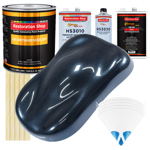 Neptune Blue Firemist - Urethane Basecoat with Premium Clearcoat Auto Paint - Complete Fast Gallon Paint Kit - Professional Gloss Automotive Coating
