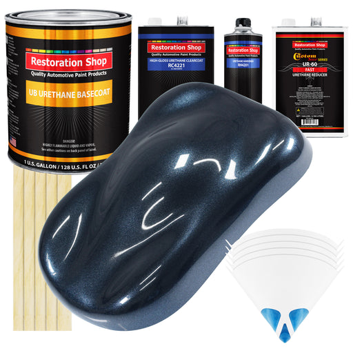 Neptune Blue Firemist - Urethane Basecoat with Clearcoat Auto Paint - Complete Fast Gallon Paint Kit - Professional Gloss Automotive Car Truck Coating