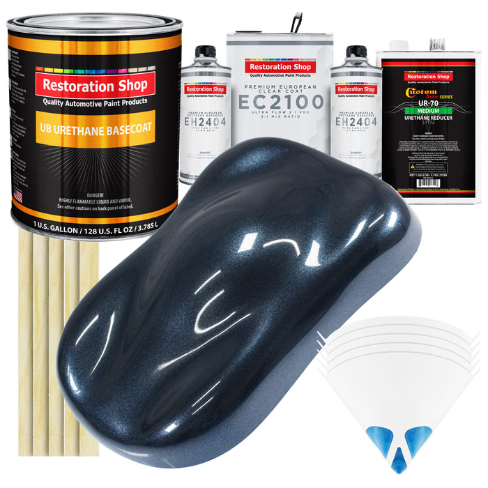 Neptune Blue Firemist Urethane Basecoat with European Clearcoat Auto Paint - Complete Gallon Paint Color Kit - Automotive Refinish Coating