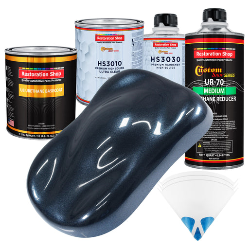 Neptune Blue Firemist - Urethane Basecoat with Premium Clearcoat Auto Paint - Complete Medium Quart Paint Kit - Professional Gloss Automotive Coating