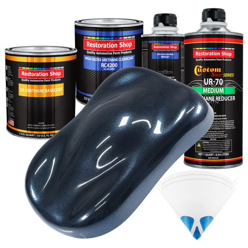 Neptune Blue Firemist - Urethane Basecoat with Clearcoat Auto Paint (Complete Medium Quart Paint Kit) Professional Gloss Automotive Car Truck Coating