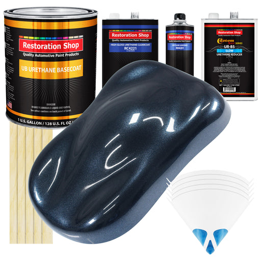 Neptune Blue Firemist - Urethane Basecoat with Clearcoat Auto Paint - Complete Slow Gallon Paint Kit - Professional Gloss Automotive Car Truck Coating