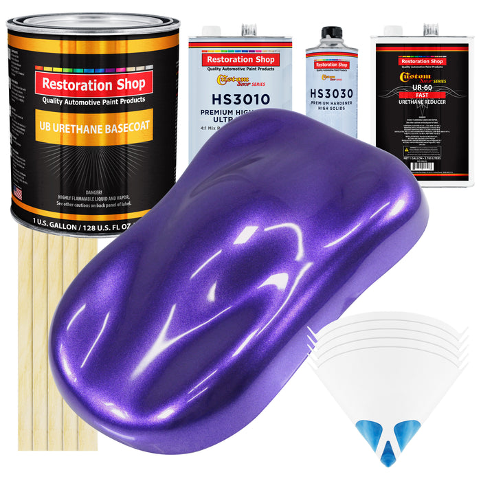 Firemist Purple - Urethane Basecoat with Premium Clearcoat Auto Paint - Complete Fast Gallon Paint Kit - Professional High Gloss Automotive Coating
