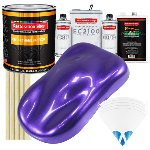 Firemist Purple Urethane Basecoat with European Clearcoat Auto Paint - Complete Gallon Paint Color Kit - Automotive Refinish Coating