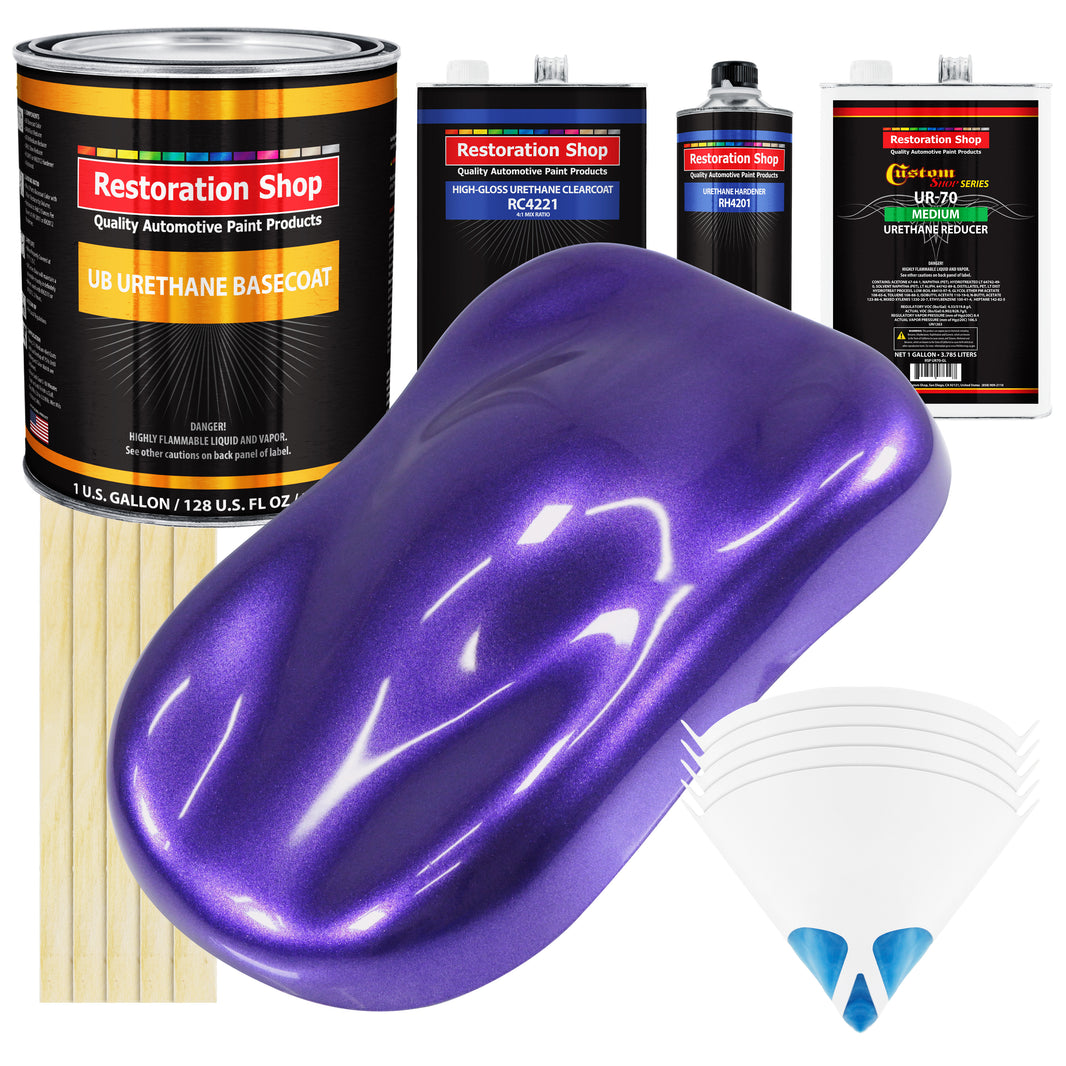 Firemist Purple - Urethane Basecoat with Clearcoat Auto Paint - Complete Medium Gallon Paint Kit - Professional Gloss Automotive Car Truck Coating