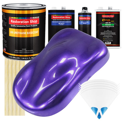Firemist Purple - Urethane Basecoat with Clearcoat Auto Paint - Complete Medium Gallon Paint Kit - Professional Gloss Automotive Car Truck Coating