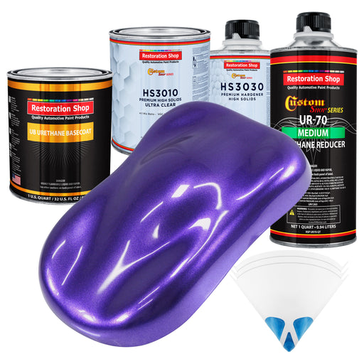 Firemist Purple - Urethane Basecoat with Premium Clearcoat Auto Paint - Complete Medium Quart Paint Kit - Professional High Gloss Automotive Coating
