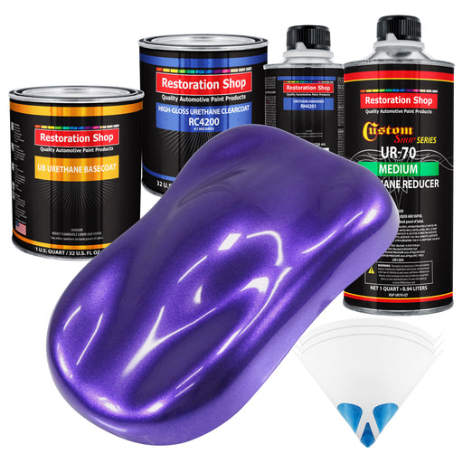 Firemist Purple - Urethane Basecoat with Clearcoat Auto Paint (Complete Medium Quart Paint Kit) Professional High Gloss Automotive Car Truck Coating