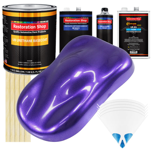 Firemist Purple - Urethane Basecoat with Clearcoat Auto Paint (Complete Slow Gallon Paint Kit) Professional High Gloss Automotive Car Truck Coating