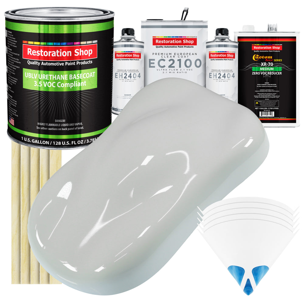 Classic White - LOW VOC Urethane Basecoat with European Clearcoat Auto Paint - Complete Gallon Paint Color Kit - Automotive Coating